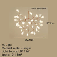 Lustre LED Modern Branché à Branches Rondes pour Suspension