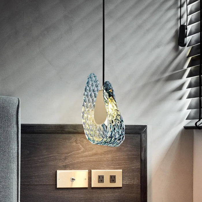 Petite lampe à main en verre moderne de suspension