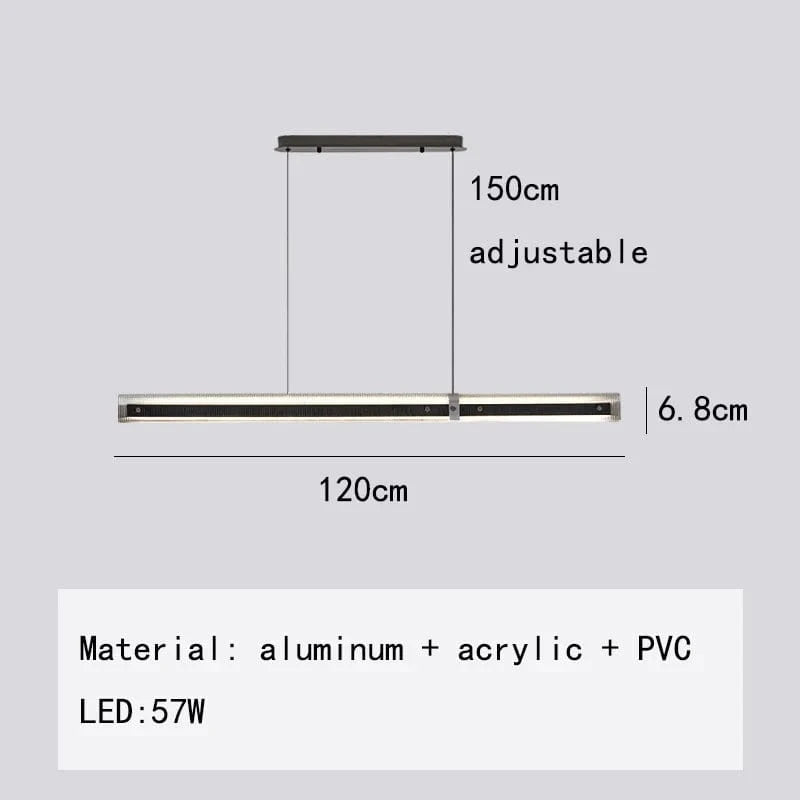Lampes suspendues LED en acrylique avec 3 gradations et style minimaliste, hauteur ajustable