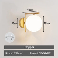Applique murale LED en verre givré pour intérieur