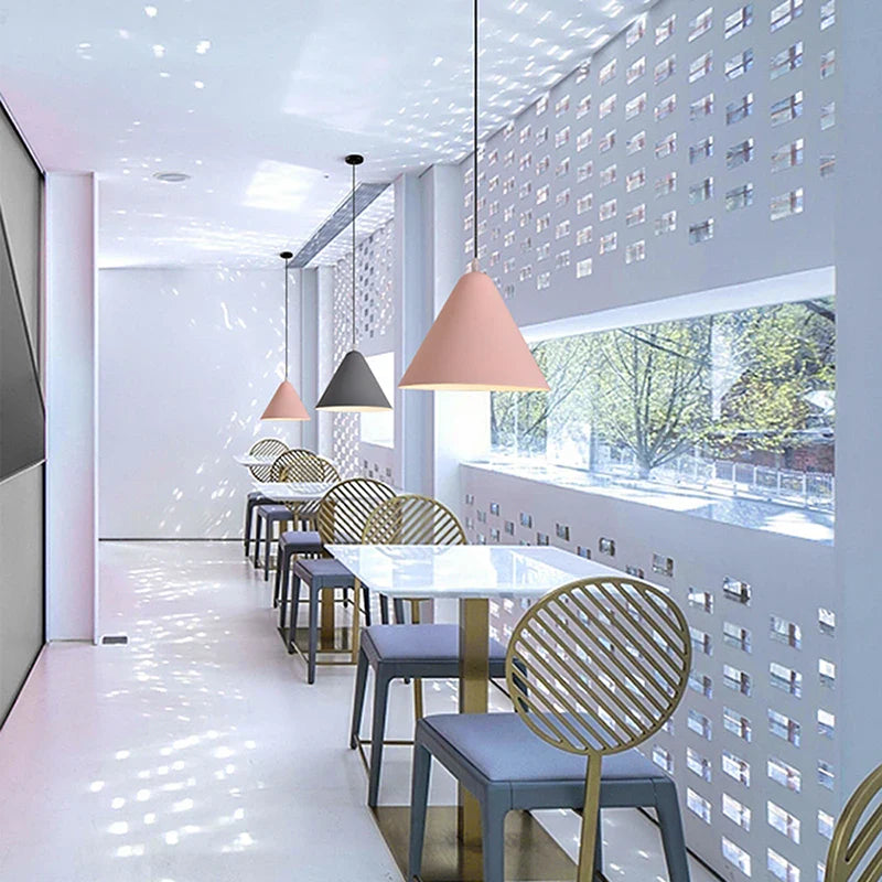 Suspension LED nordique Macaron en Fer