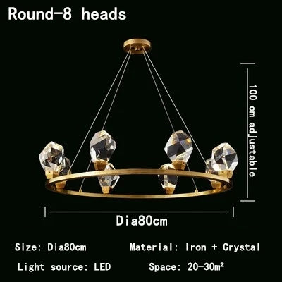 Lustre Nordique LED en Cristal pour Décoration Intérieure - Élégance Scandinave