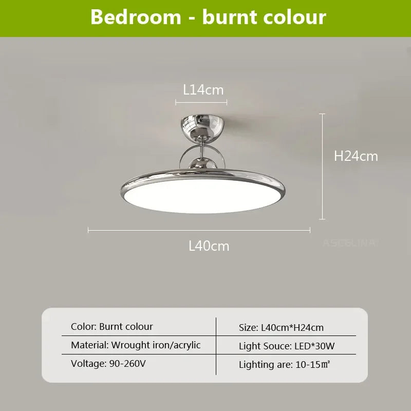 Plafonnier LED nordique en fer avec soucoupe volante - Luminaire décoratif d'intérieur