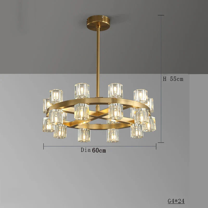 Lustre en laiton et cristal Luxe & Élégance