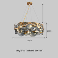Suspension élégante en verre et métal doré E14