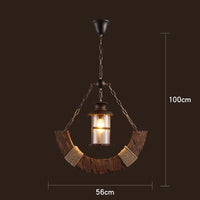 Lustre LED rétro industriel antique LOFT Bar Vintage Art bois E27