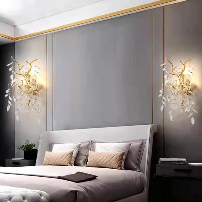 Applique murale LED en cristal et aluminium doré - Nouveauté Art Déco