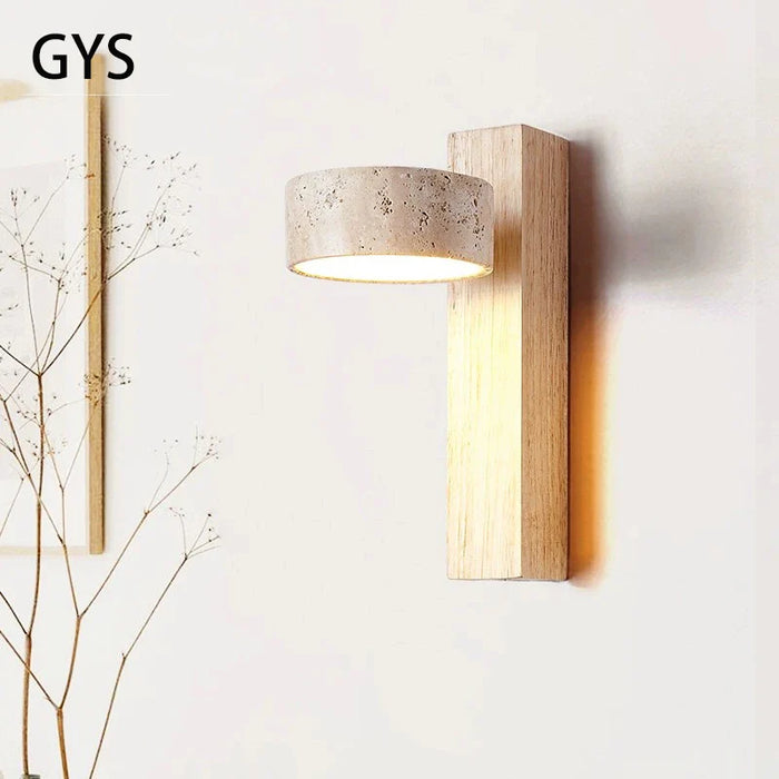 Applique murale Bois Noyer LED with Rotating Switch