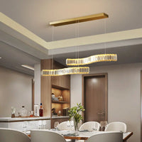 Lustre LED Moderne en Cristal de Luxe en Forme de S - Éclat Brillant