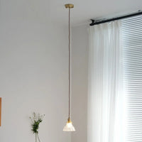 Suspension vintage en laiton et verre japonais pour un éclairage de maison authentique