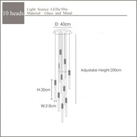 Lustre en Or Moderne LED pour Escalier en Cristal Spirale