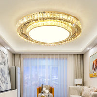 Lustre de Luxe Moderne en Verre de Cristal LED Rond - Collection Prestige