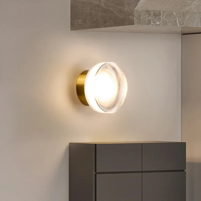 Applique Murale LED Luxe Moderne - Luminaire Décoratif Rond Doré