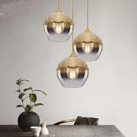 Suspension boule moderne en verre avec éclairage LED