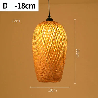 Suspension LED en rotin artisanale ronde, chapeau de paille en bambou style vintage pastoral