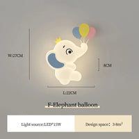 Appliques Murales LED Éléphant Mignon pour Enfants