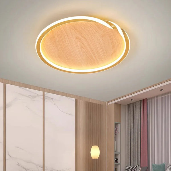 Plafonnier LED Bois Net Rouge