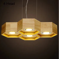 Plafonnier Led "Ruche de Lumière" en bois massif