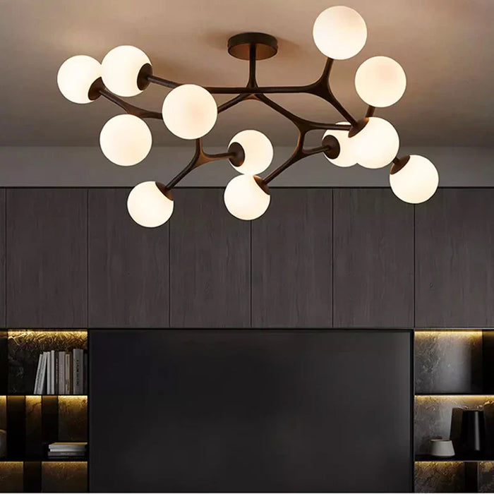 Lustre nordique en verre boule décorative - Suspension luminaire