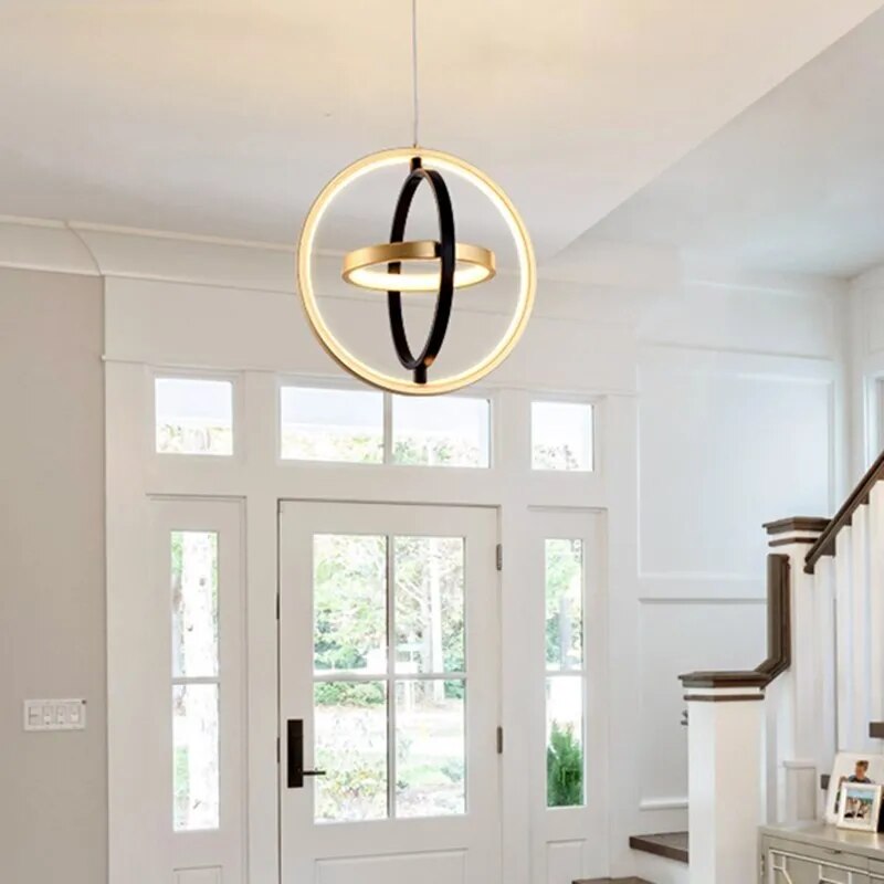 Suspension LED Rotative en Forme de Cercle