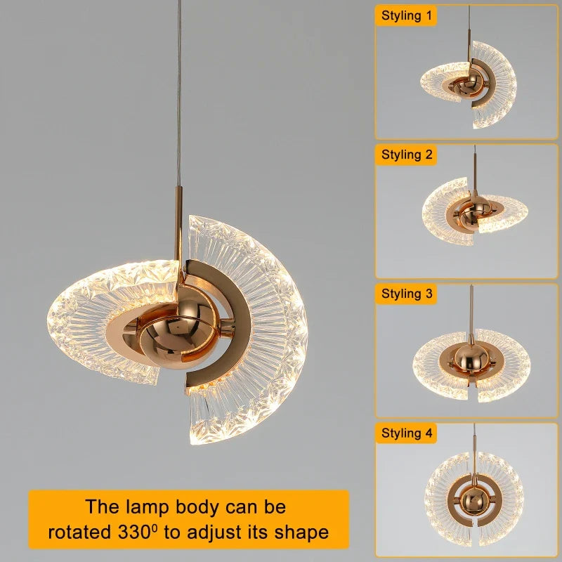 Suspension rotative multi-style Led Lights - Avec des lumières rondes pour votre maison et intérieur.
