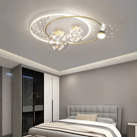 Lustre Étoilé Nordique Moderne Acrylique Or/Noir à LEDs pour Chambre et Salon