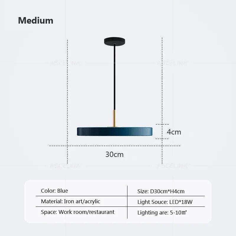 Suspension LED Nordic Style 23-40cm