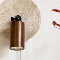 Applique murale design en bois de pierre naturelle avec interrupteur