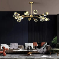 Lustre LED Laiton & Cristal Or