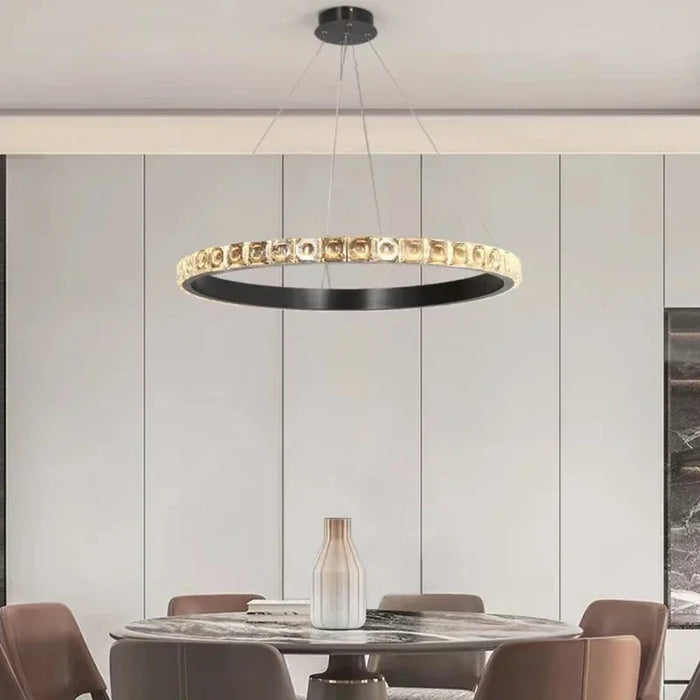 Lustre de luxe en cristal pour hôtel et villa - Élégance Intemporelle