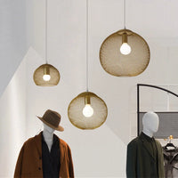 Suspension industrielle vintage LED en fer doré - Style Industriel