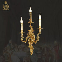 Applique murale luxueuse en laiton antique et cuivre royal