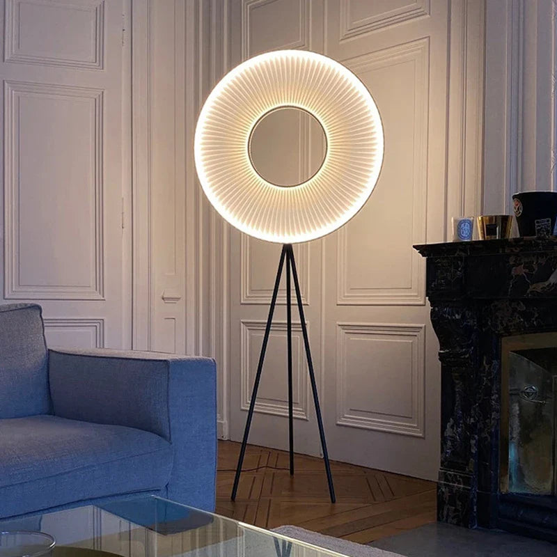 Lustre moderne Iris LED en tissu pour décoration d'hôtel