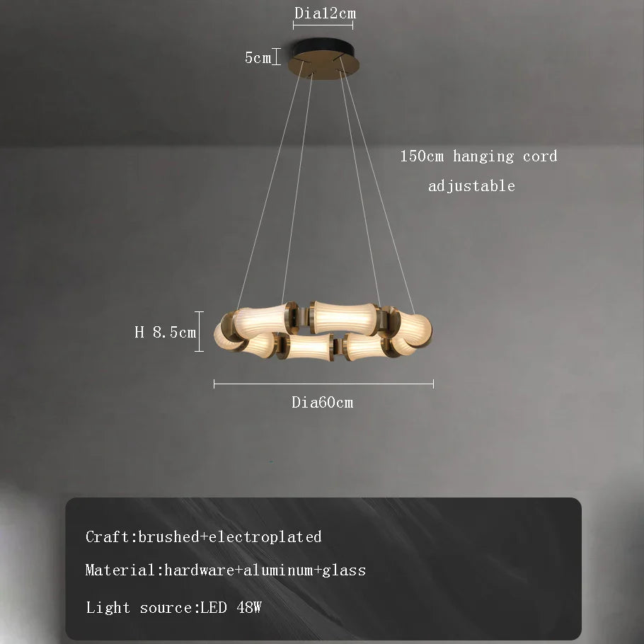 Lustre LED en verre design moderne de luxe 2024 - Édition Prestige