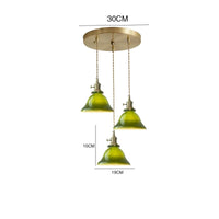 Suspension Vintage Américaine en Cuivre Bois Verre Edison