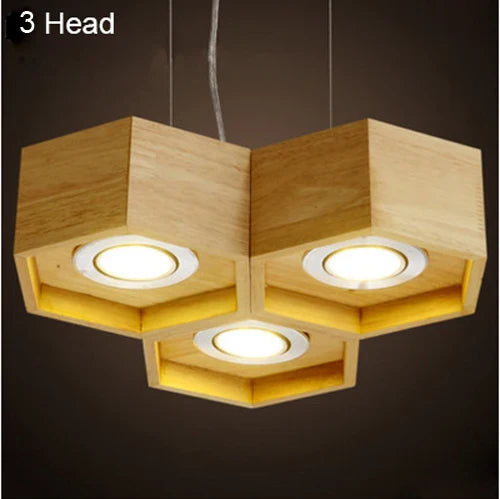 Plafonnier Led "Ruche de Lumière" en bois massif