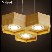 Plafonnier Led "Ruche de Lumière" en bois massif