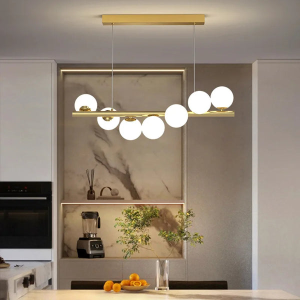 Lustre Créatif en Verre pour Bar et Restaurant avec Fil Réglable - Élégance Lumineuse