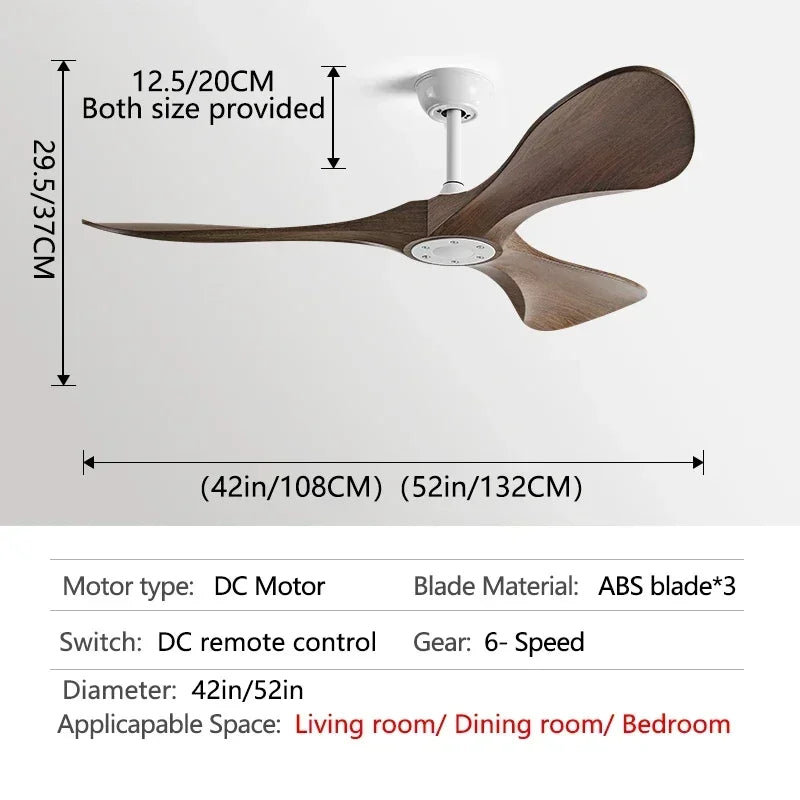 Ventilateur de plafond design à trois pales avec éclairage intégré et commande à distance