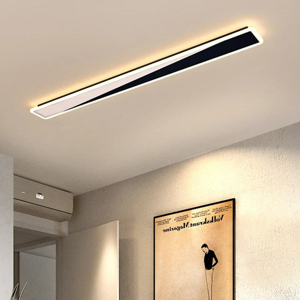Lustre Minimaliste Nordique avec Bande Longue et Touche Créative