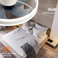 Ventilateur de plafond LED moderne avec télécommande et 6 vitesses