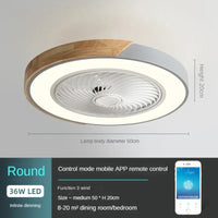 Plafonnier LED en bois design moderne avec ventilateur et télécommande