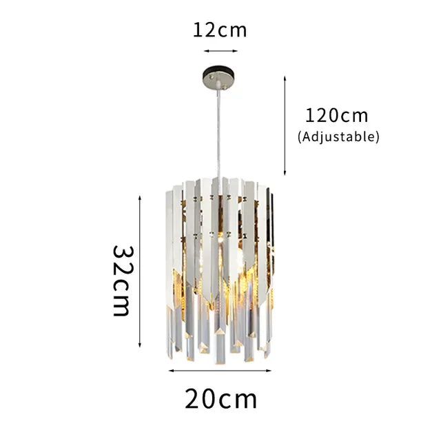 Plafonnier de luxe en cristal 20cm - Lumière ronde Or Chrome LED pour décoration intérieure