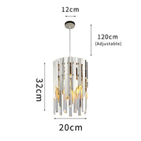 Plafonnier de luxe en cristal 20cm - Lumière ronde Or Chrome LED pour décoration intérieure