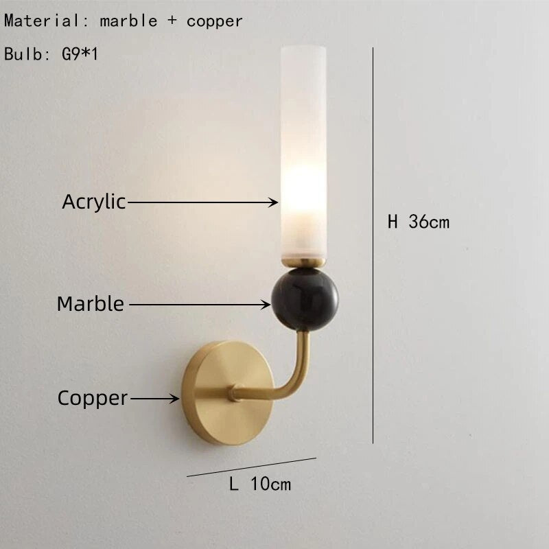 Applique Murale en Marbre Naturel Boule