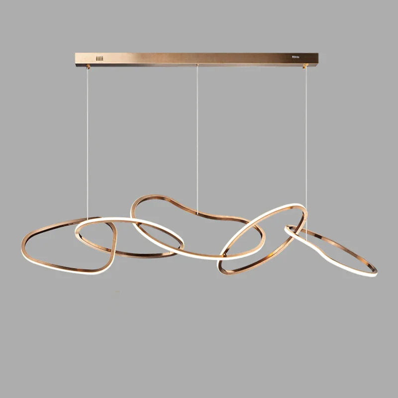 Nouveau Lustre Nordique Luxe Créatif en Acier Inoxydable Galvanisé pour Restaurant Moderne