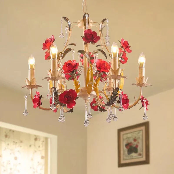Lustre Fleur et Bougies