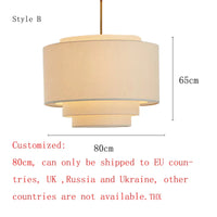 Lustre japonais en tissu LED modernes.