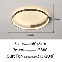 Plafonnier LED rond Design nordique pour salon et salle à manger