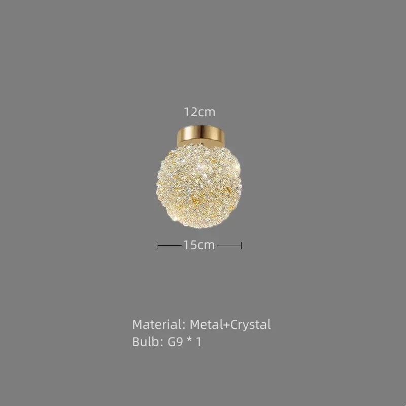 Lampe suspendue moderne en cristal avec cordon réglable